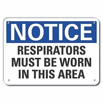 LYLE Respirator Required Notice Sign 10x14in, 64NN51