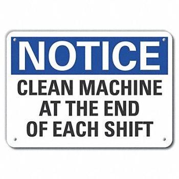 LYLE Rflct Cleaning Notice Sign 10x14in Alum, 64NC15