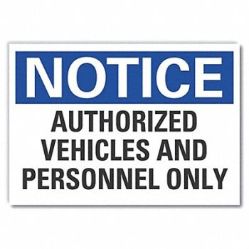 LYLE Auth Use Notice Rflct Label 5inx7in, 64NC55
