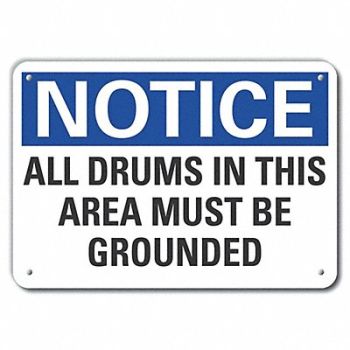 LYLE Electrical Ground Notice Sign 10x14in, 64NN61