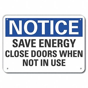 LYLE Door Instrction Notice Sign 10x14in Alum, 64NC75