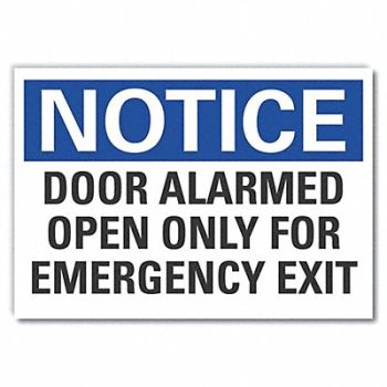 LYLE Door Instruction Notice Rflct Lbl 5x7in, 64ND04