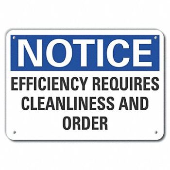 LYLE Cleaning Notice Sign 10inx14in Plastic, 64NN69
