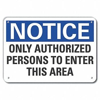 LYLE Rflctv Auth Person Notice Sign 10x14in, 64ND48
