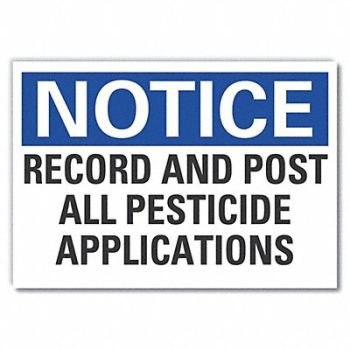 LYLE Chemicals Notice Lbl 3.5x5in Polyester, 64ND57