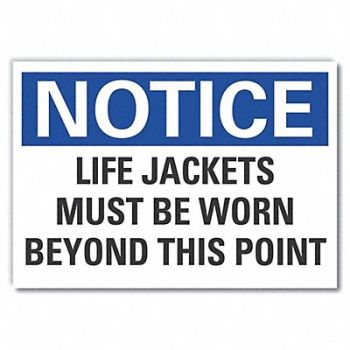 LYLE Life Jackets Note Lbl 3.5x5in Polyester, 64ND69