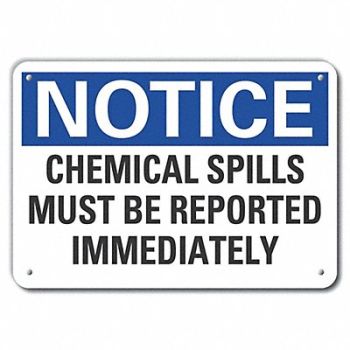 LYLE Rflct Chemicals Notice Sign 10x14in Alum, 64ND96