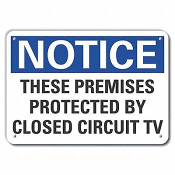 LYLE Rflctv Surveillance Notice Sign 10x14in, 64NE57