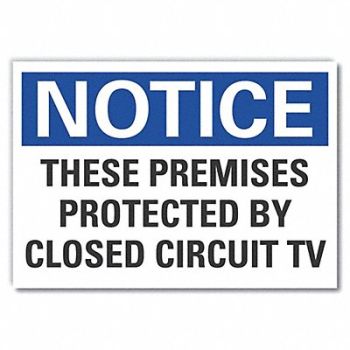LYLE Surveillance Notice Rflctv Label 5x7in, 64NE61