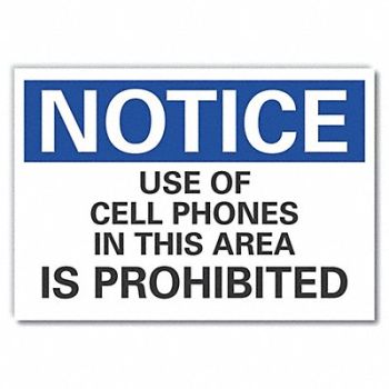 LYLE No Phones Notice Reflective Label 5x7in, 64NE73