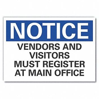 LYLE Visitors Notice Reflective Label 5x7in, 64NF34