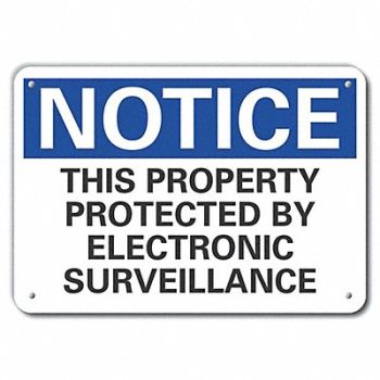 LYLE Rflctv Surveillance Notice Sign 10x14in, 64NF42