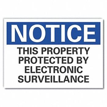 LYLE Surveillance Notice Rflct Label 10x14in, 64NF44