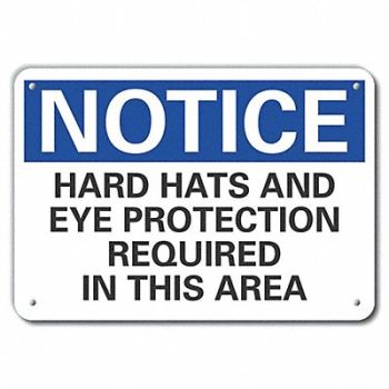 LYLE Hard Hat Notice Sign 10x14in Plastic, 64NP14