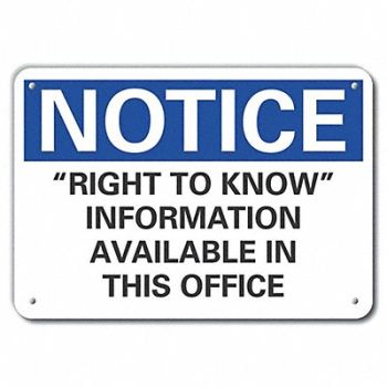 LYLE Aluminum Information Notice Sign 7x10in, 64NG08