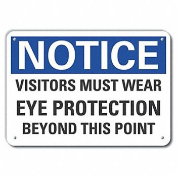 LYLE Rflct Visitors Notice Sign 10x14in Alum, 64NG27