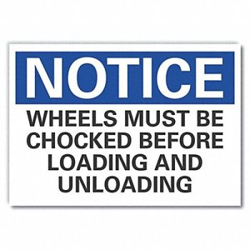 LYLE Chock Wheels Notice Rflct Lbl 5inx7in, 64NG43