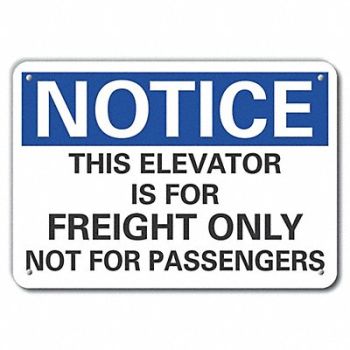 LYLE Elevator Hazard Notice Sign 10inx14in, 64NP30