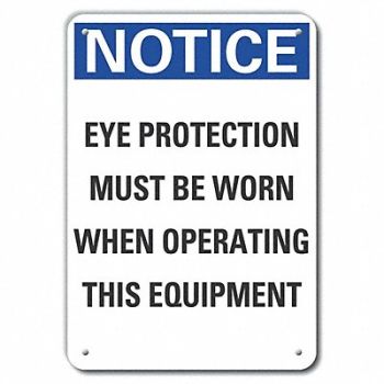 LYLE Alum Eye Notice Sign 10x7in Alum, 64NH17