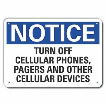 LYLE Plastic No Phones Notice Sign 10x14in, 64NP42