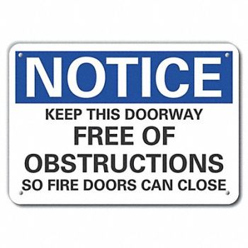 LYLE Plstc Door Instructn Notice Sign 10x14in, 64NP44