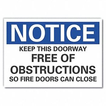LYLE Door Instrction Notice Rflct Label 5x7in, 64NH64