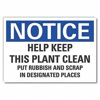 LYLE Cleaning Notice Reflective Label 5x7in, 64NJ01