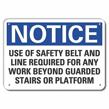 LYLE Fall Notice Sign 10inx14in Plastic, 64NP68