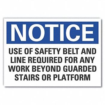 LYLE Fall Notice Rflct Label 5 in x 7 in, 64NK10