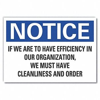 LYLE Cleaning Notice Label 5inx7in Polyester, 64NK16