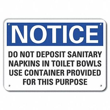 LYLE Plstc Accdent Prvntn Notice Sign 10x14in, 64NP74