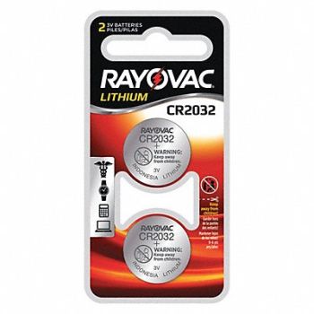 RAYOVAC Coin Batterie Lithium Keylss 2032 3V PK2, 64NU88