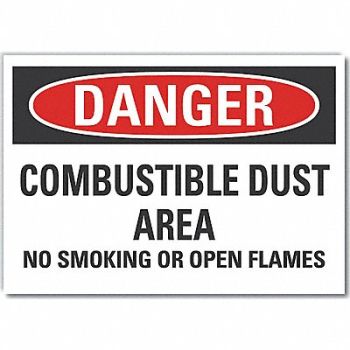 LYLE Combustible Dust Danger Rflct Lbl 5x7in, 64NV25