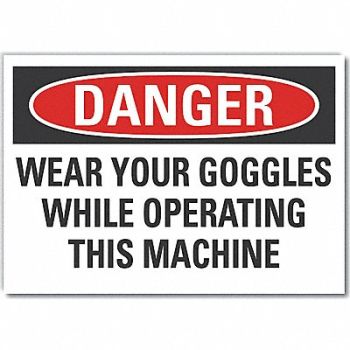 LYLE Eye Danger Rflct Label 5 in x 7 in, 64NV61