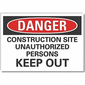 LYLE Construct Area Danger Rflct Lbl 5x7in, 64NV73