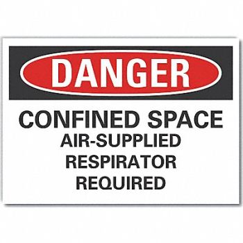 LYLE Confined Space Danger Rflct Lbl 5inx7in, 64NV85