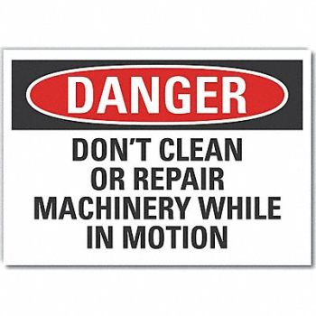 LYLE Machine Operat Danger Rflct Lbl 7x10in, 64NV94