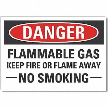 LYLE Flammable Gas Danger Rflctv Labl 5inx7in, 64NW70