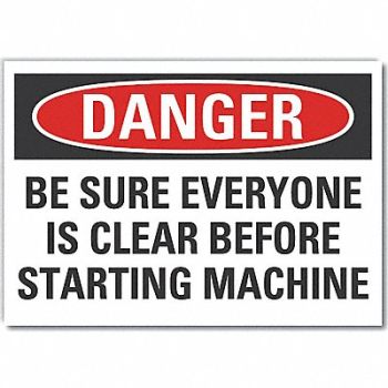 LYLE Stay Clear Danger Rflct Label 5inx7in, 64NW94