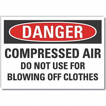 LYLE Compressed Air Danger Rflct Lbl 5inx7in, 64NX07
