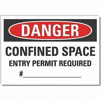 LYLE Confined Space Danger Rflctv Lbl 3.5x5in, 64NX18