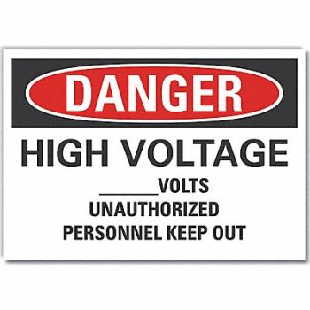 LYLE High Voltage Danger Rflctv Label 5inx7in, 64NY04