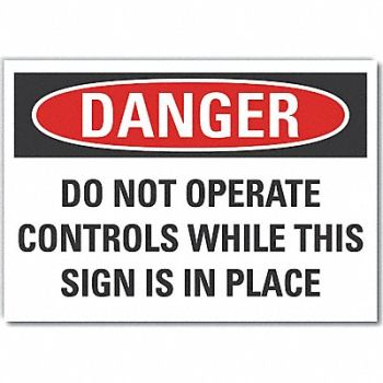 LYLE Machine Operat Danger Rflct Lbl 5x7in, 64NY28