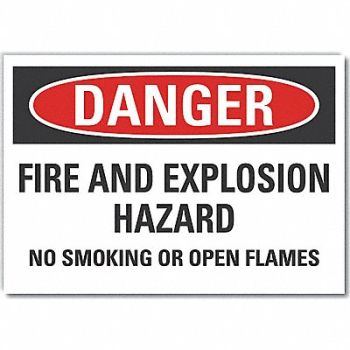 LYLE No Smoking Danger Rflct Label 5inx7in, 64NY52