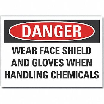 LYLE Eye Hand Danger Rflct Label 5inx7in, 64NY64