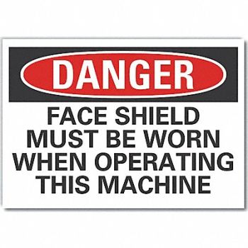 LYLE Face Mask Danger Rflct Label 3.5inx5in, 64NY87