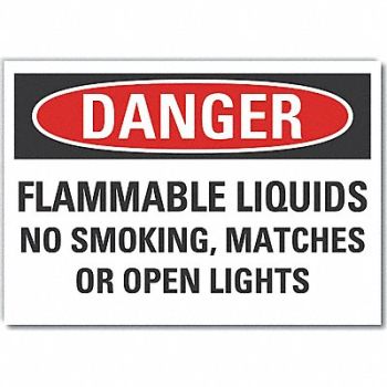 LYLE Flammable Liquid Danger Lbl 5x7in, 64NY94