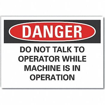 LYLE Machine Operat Danger Rflct Lbl 5x7in, 64NZ13