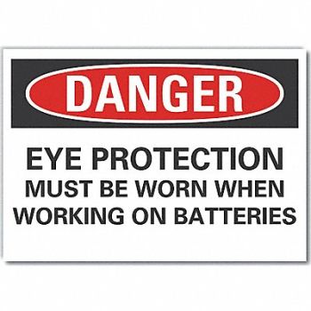 LYLE Eye Danger Rflct Label 5 in x 7 in, 64NZ25