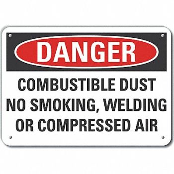 LYLE Rflct Combustbl Dust Danger Sign 10x14in, 64NZ45